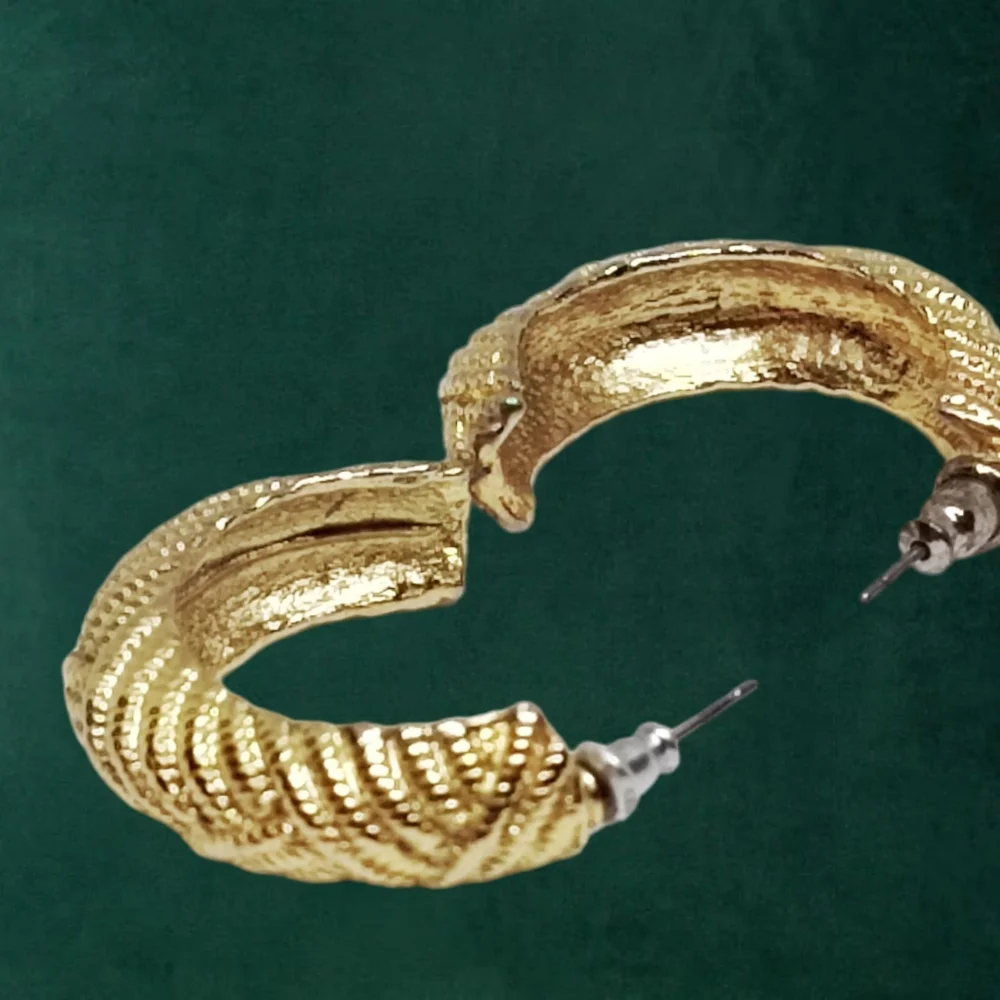 Gold Tone Pierced Earrings